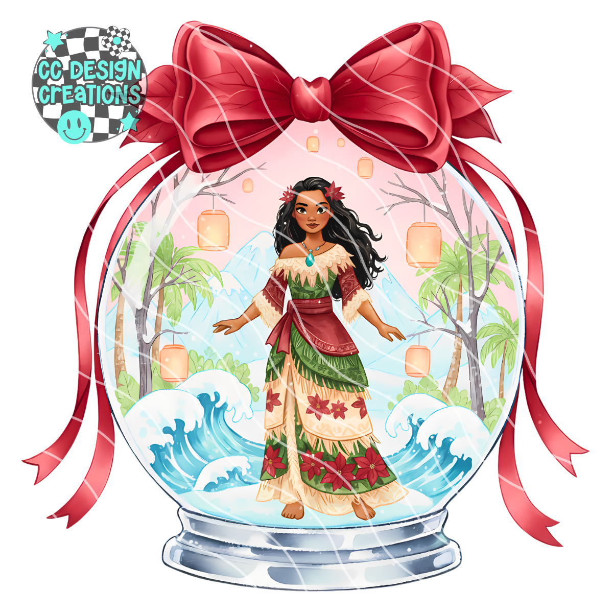Winter Princess Snowglobe PNG Digital Download 1