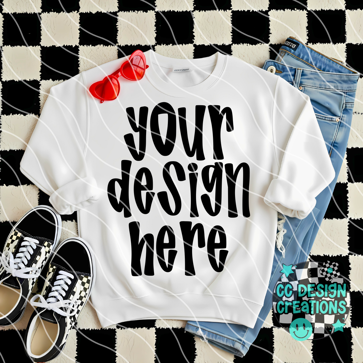 White Vday Sweatshirt Mock