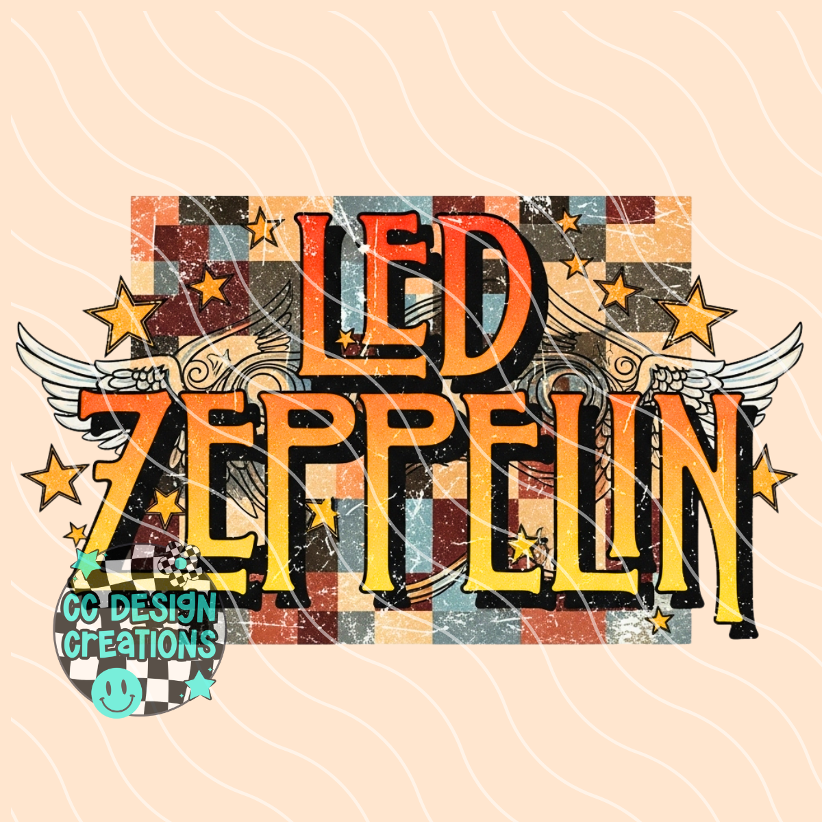 Led Zep Patchwork PNG Digital Download