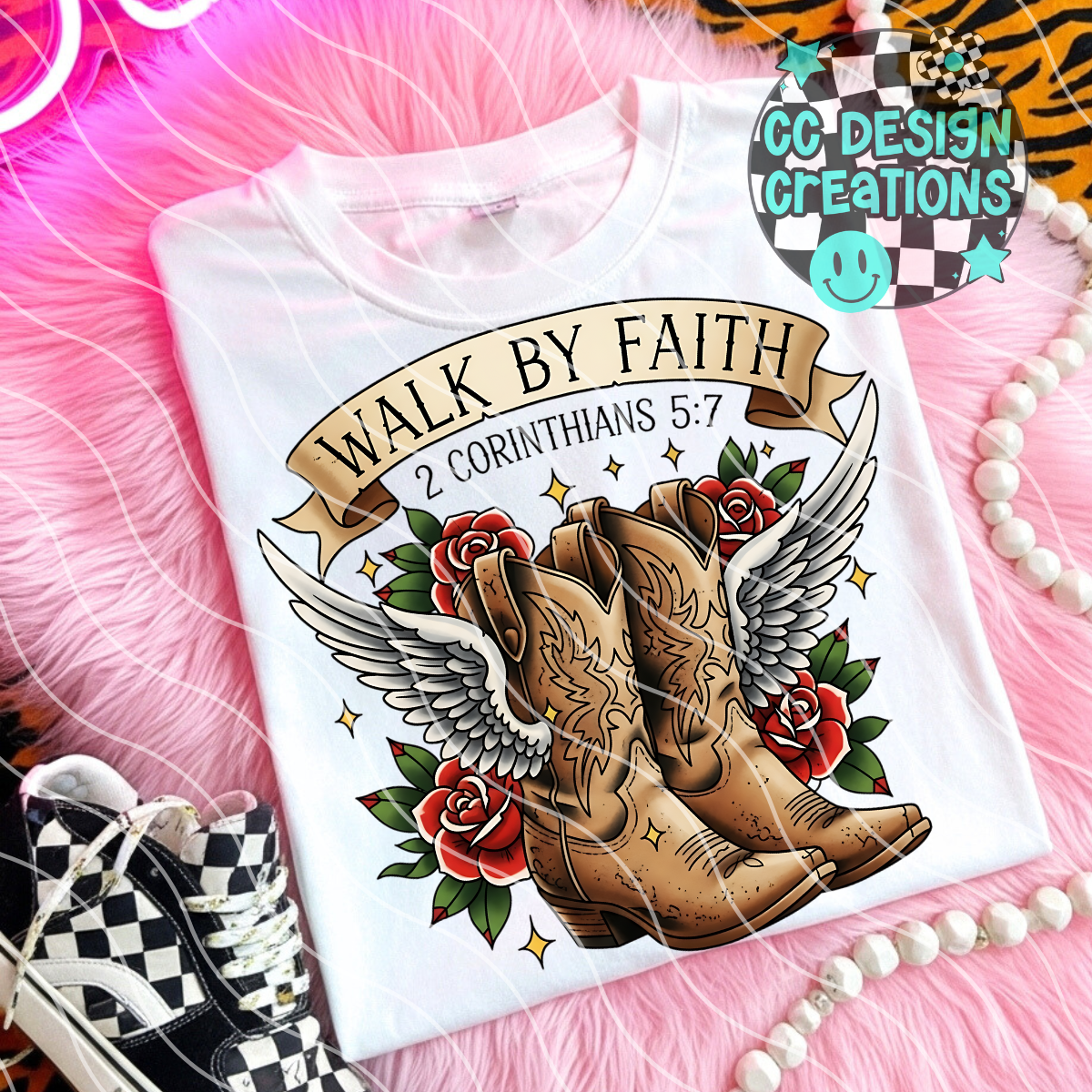 Walk By Faith Christian Tattoo PNG Digital Download