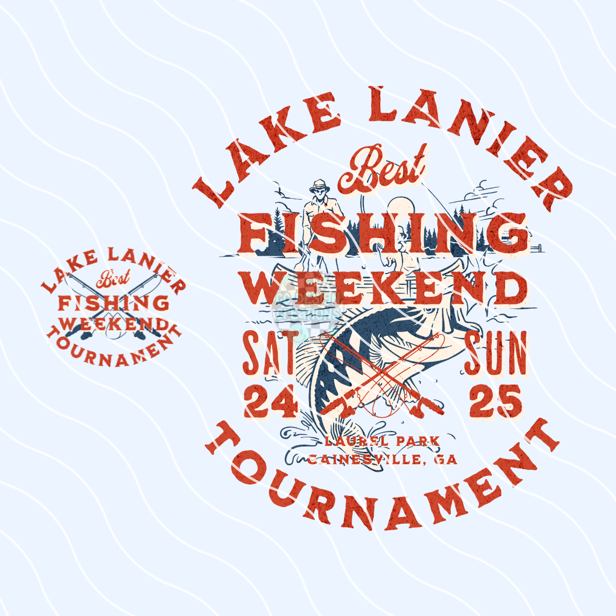 Lake Lanier Fishing PNG Digital Download