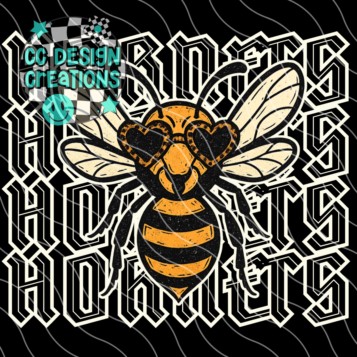 Hornets Preppy Grunge Mascot PNG Digital Download