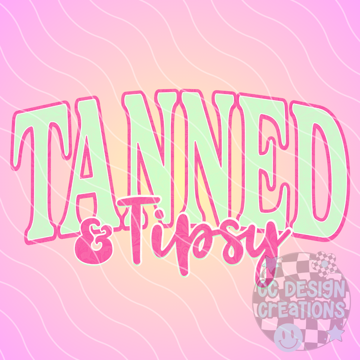 Tanned & Tipsy Seafoam Pink PNG Digital Download