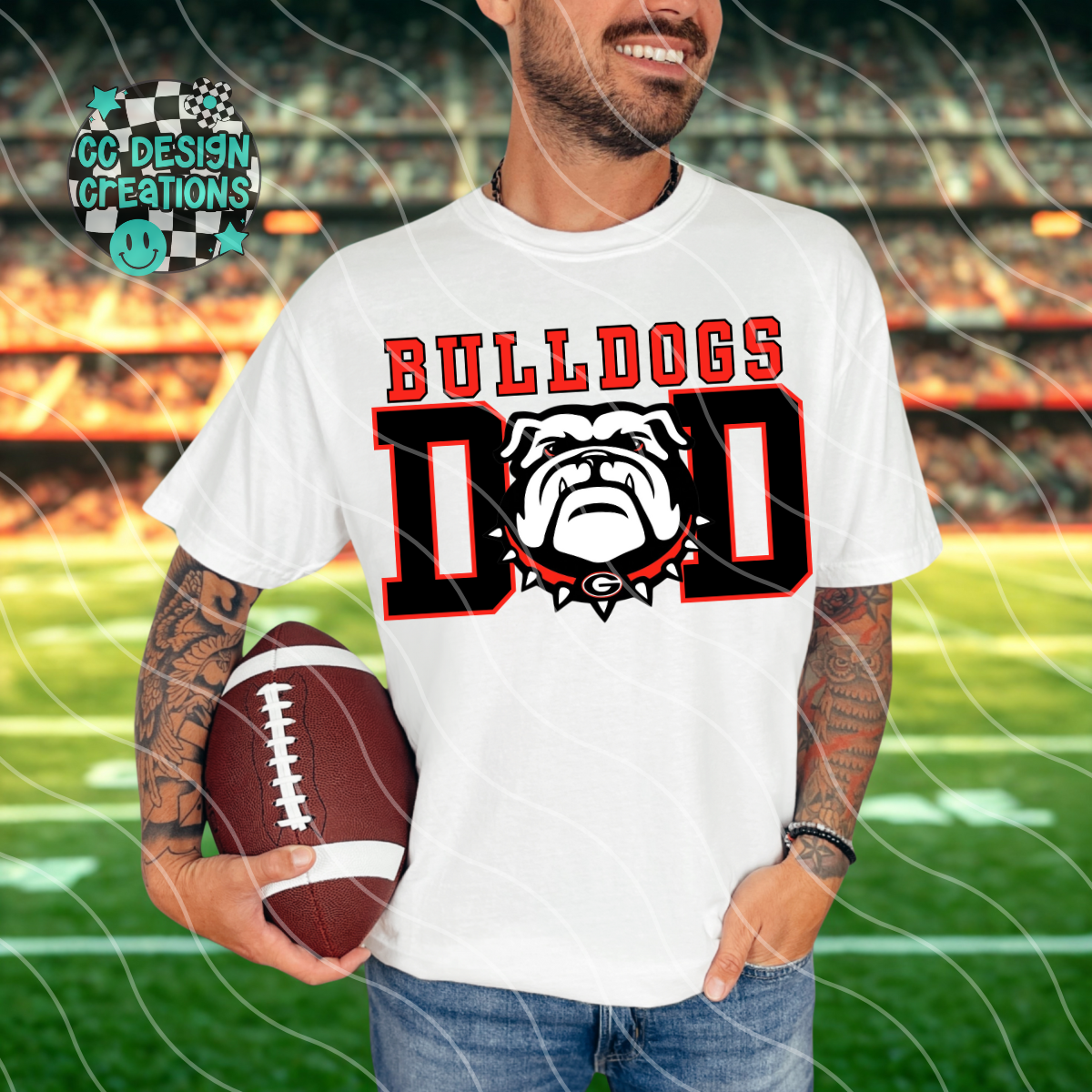 Bulldogs Dad Football PNG Digital Download