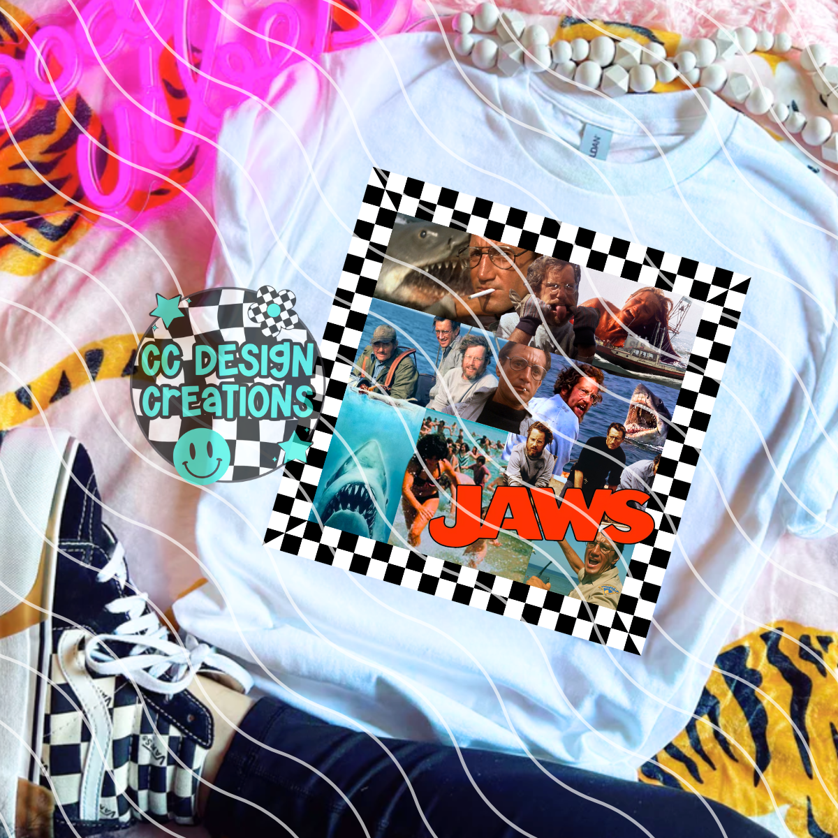 Jaws Summer Movie Collage PNG Digital Download