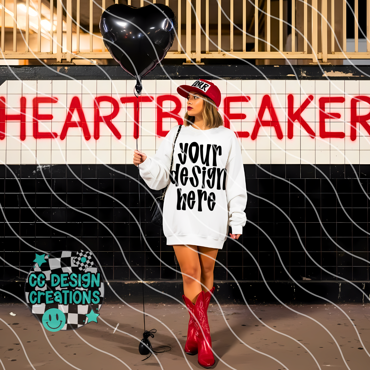 Heartbreaker White Sweatshirt Mock