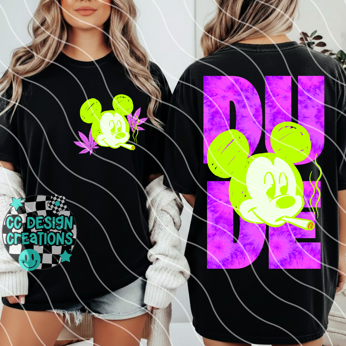 DUDE BLUE AND PURPLE TIE DYE PNG DIGITAL DOWNLOAD (2 COLORS INCLUDED)