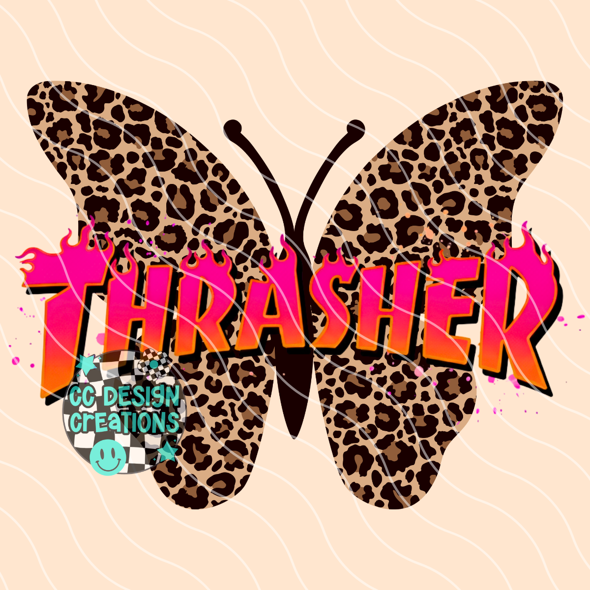 Thrash er Leopard Butterfly PNG Digital Download