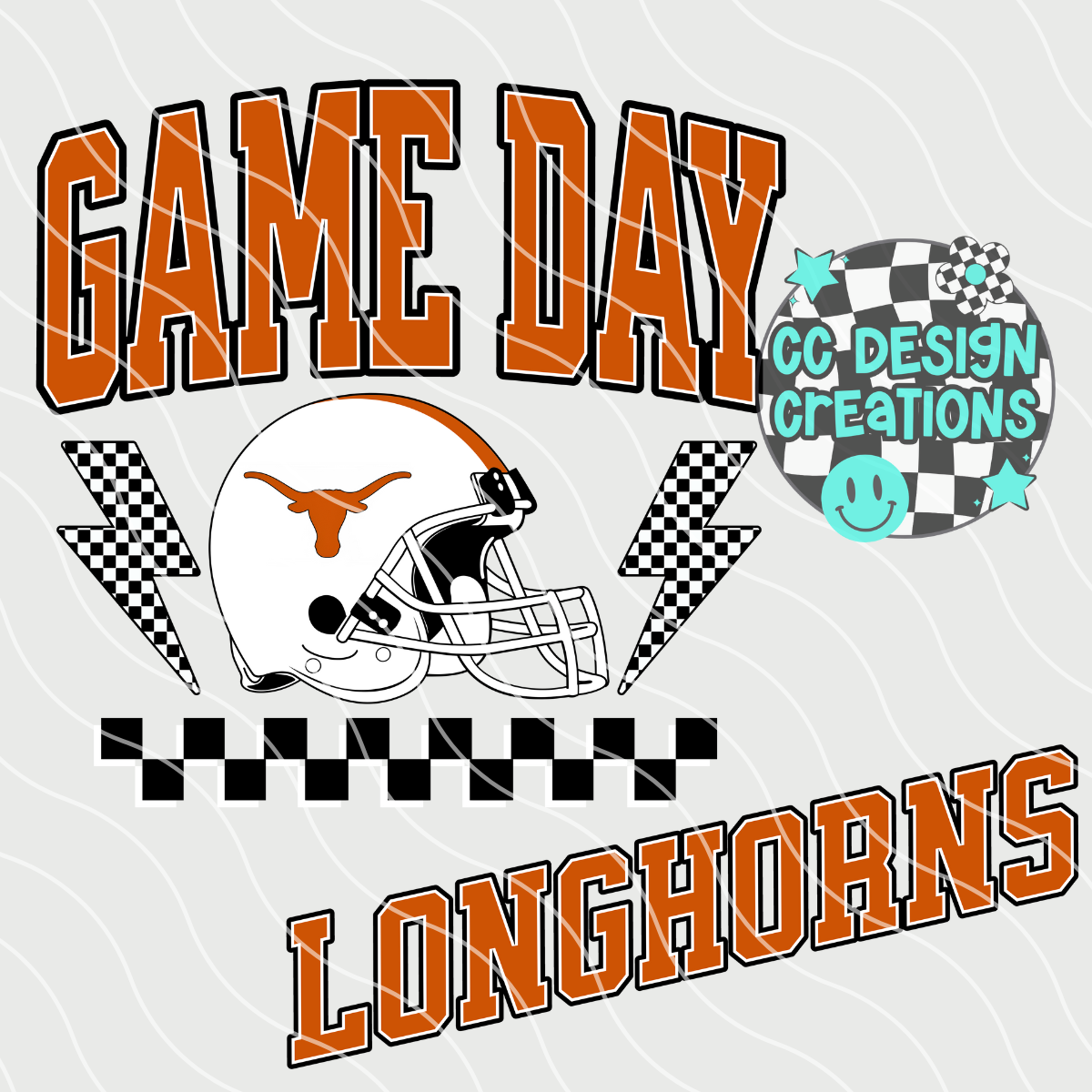 Longhorns Game Day Retro Football PNG Digital Download