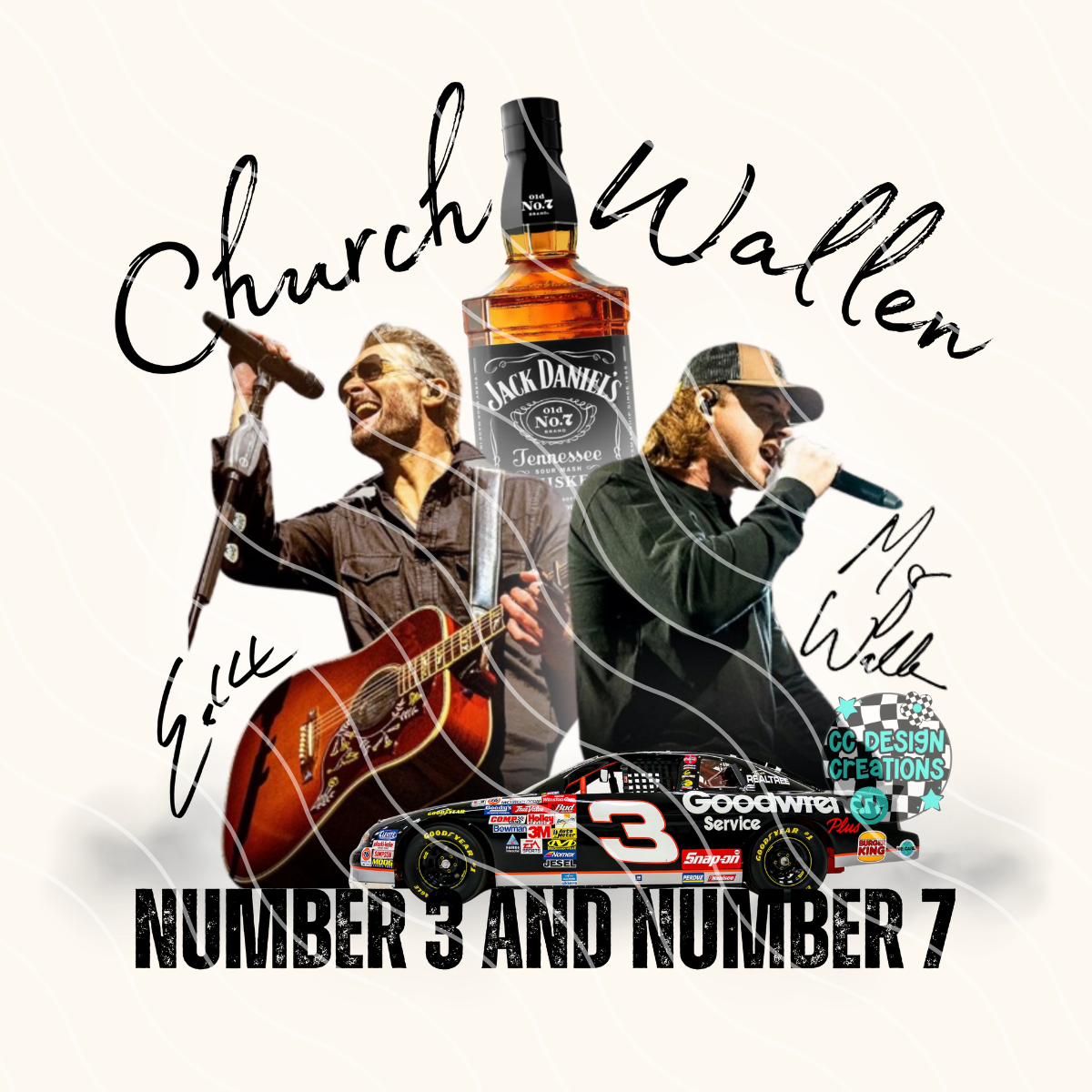 Number 3 Number 7 Wallen Church PNG Digital Download