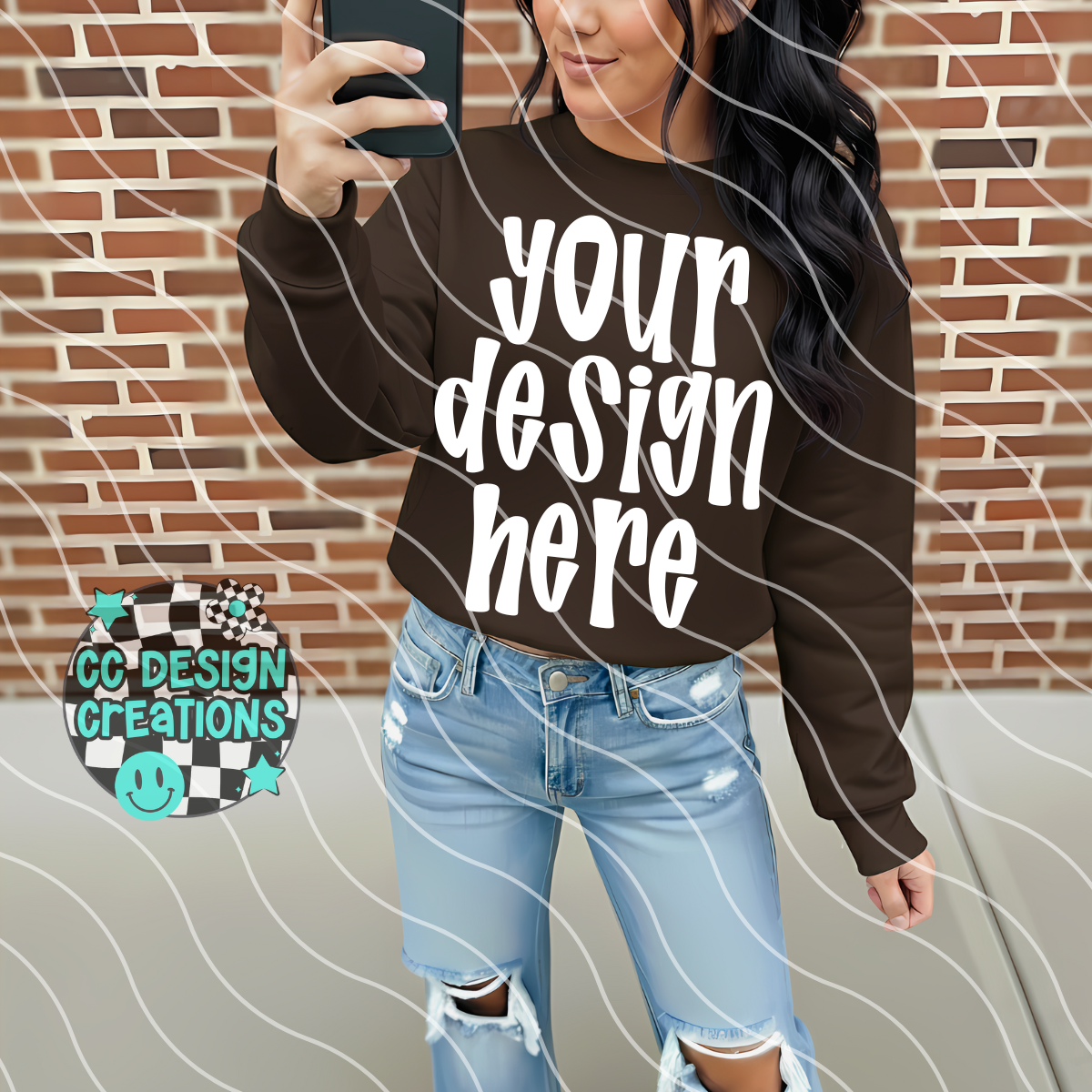 Brown Sweatshirt Casual Mock