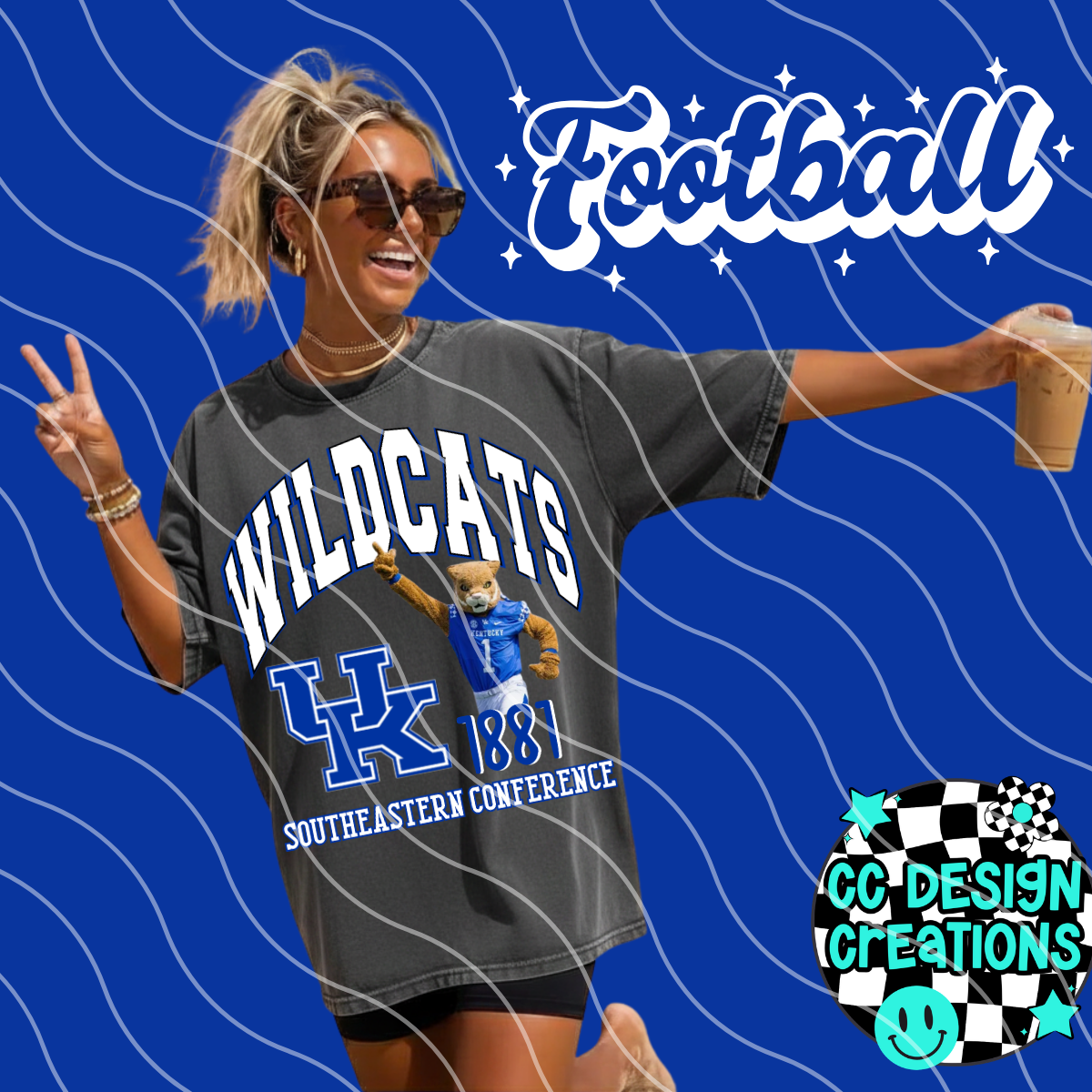 WILDCATS COLL EGE FOOTBALL PNG DIGITAL DOWNLOAD