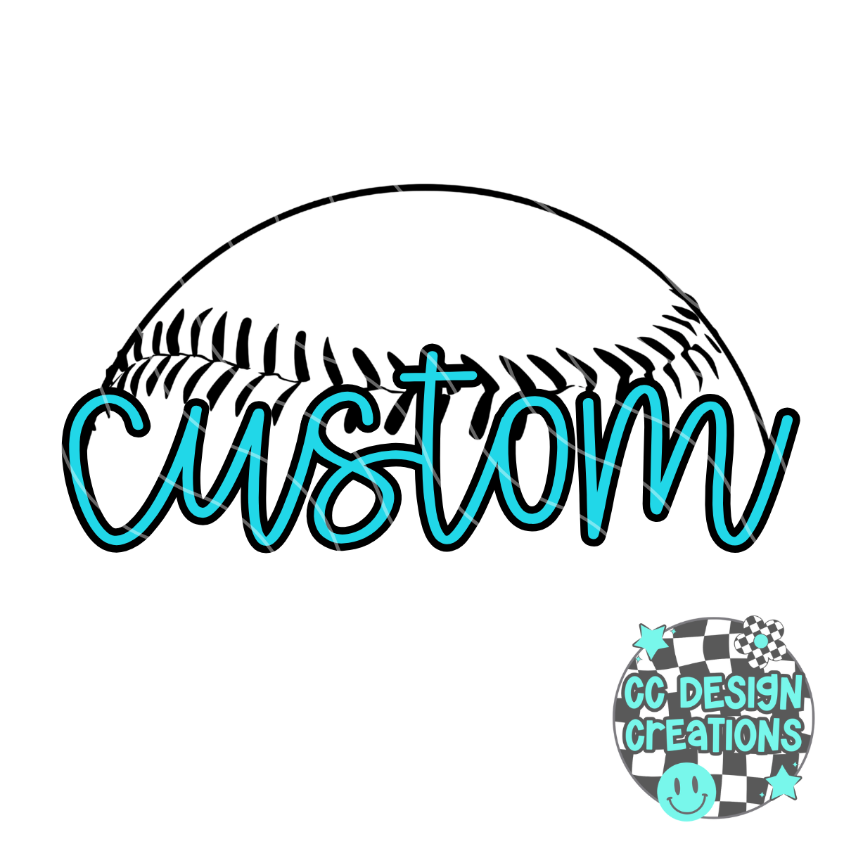 CUSTOM Baseball Seam PNG Digital Download