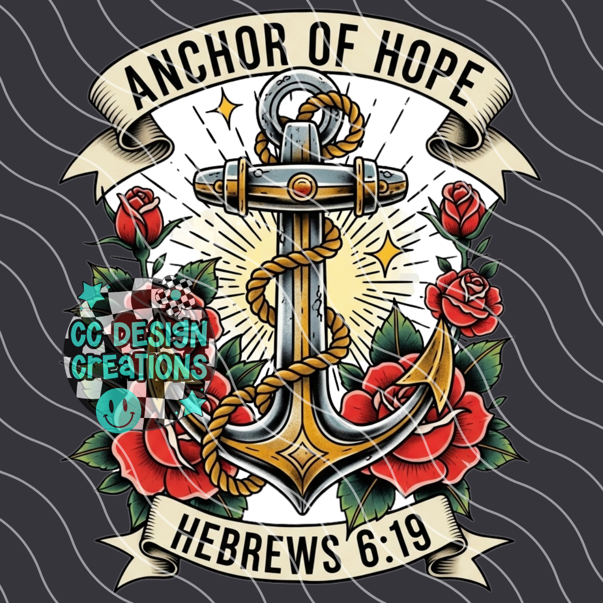 Anchor of Hope Christian Tattoo PNG Digital Download