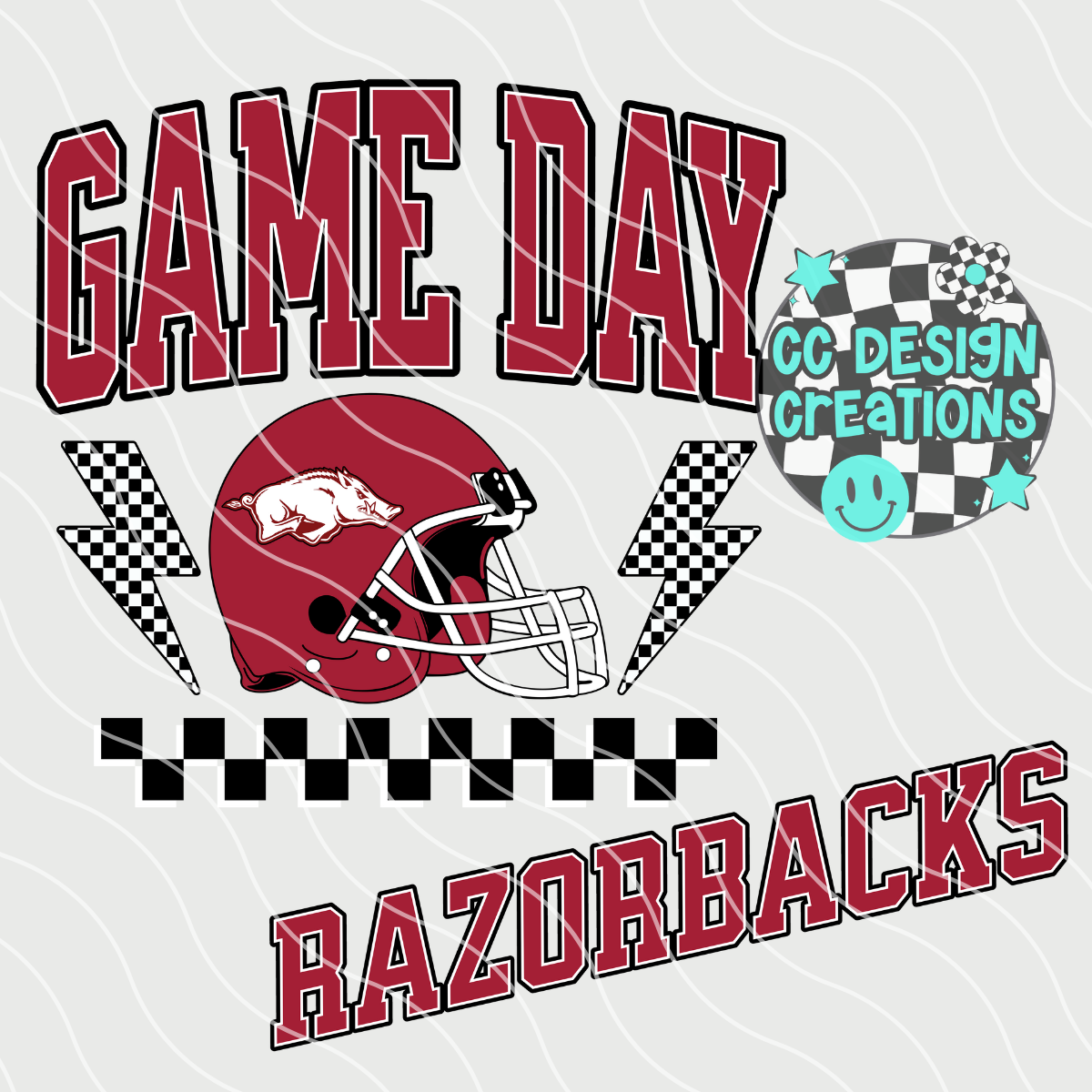 Razorbacks Game Day Retro Football PNG Digital Download
