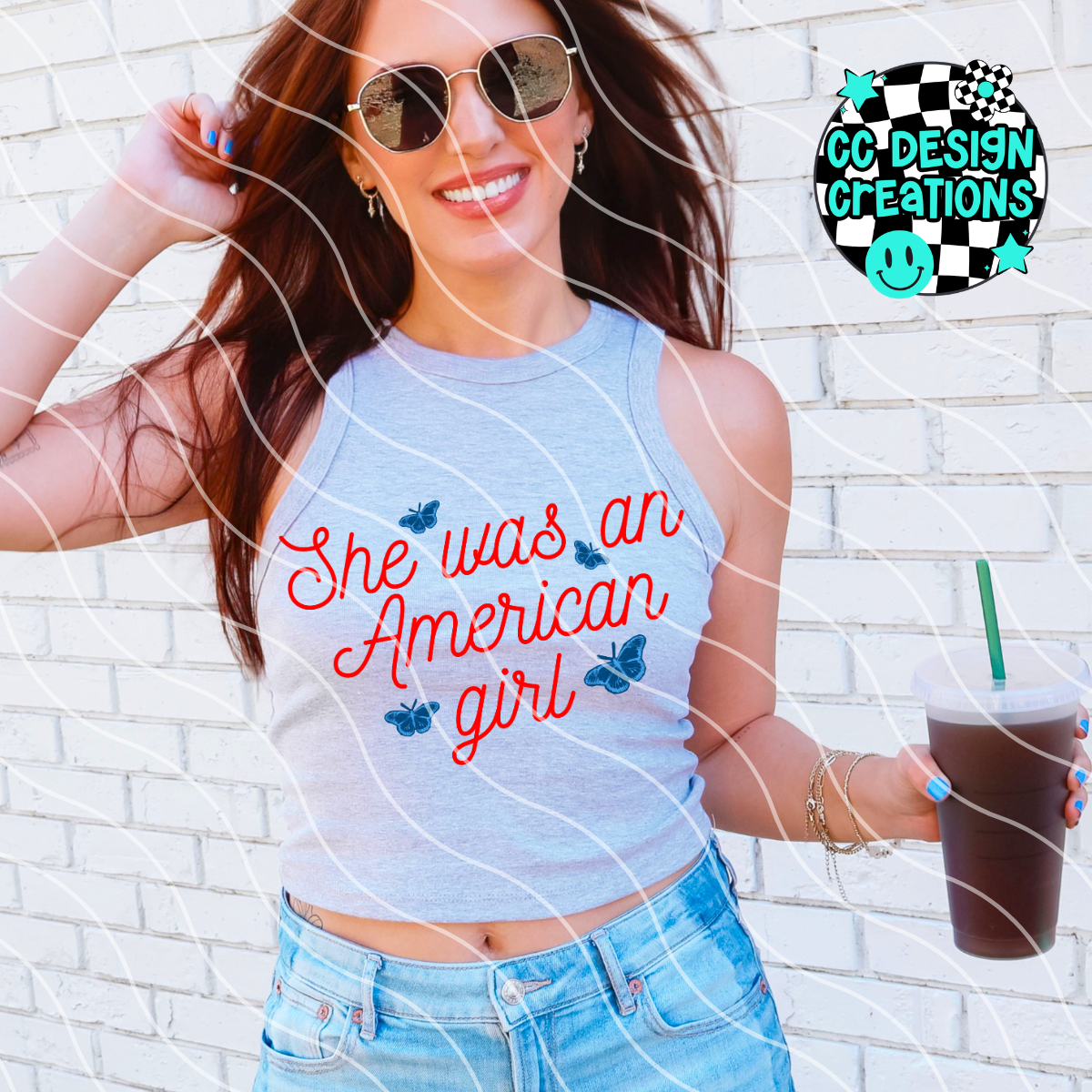 She Was An American Girl 4th of July PNG Digital Download