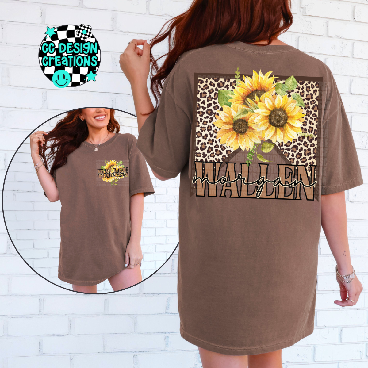 Sunflower Leopard Wallen PNG Digital Download