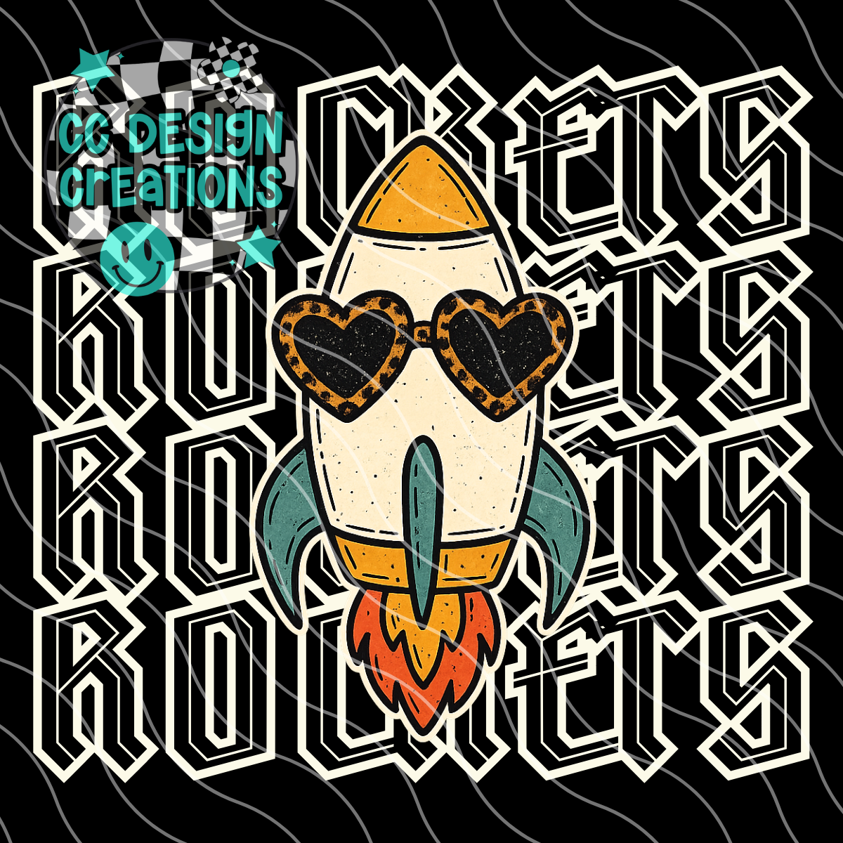 Rockets Preppy Grunge Mascot PNG Digital Download