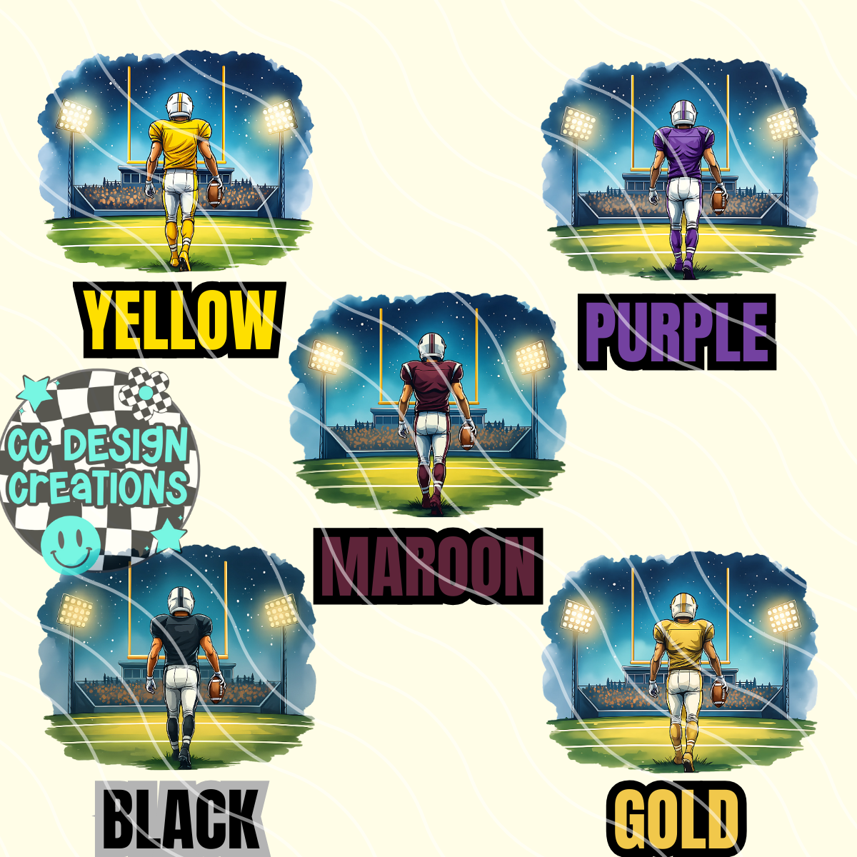 CUSTOM Football Player PNG Digital Download (PKT + Back Design)