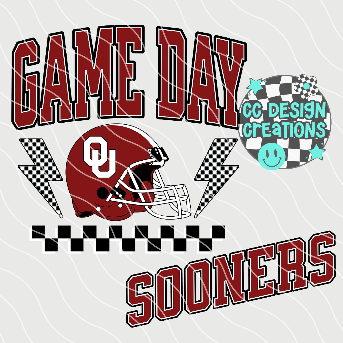 Sooners Game Day Retro Football PNG Digital Download