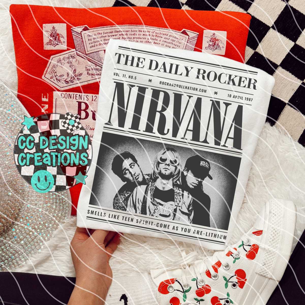 Rock N Roll Newspaper Nirvana PNG Digital Download