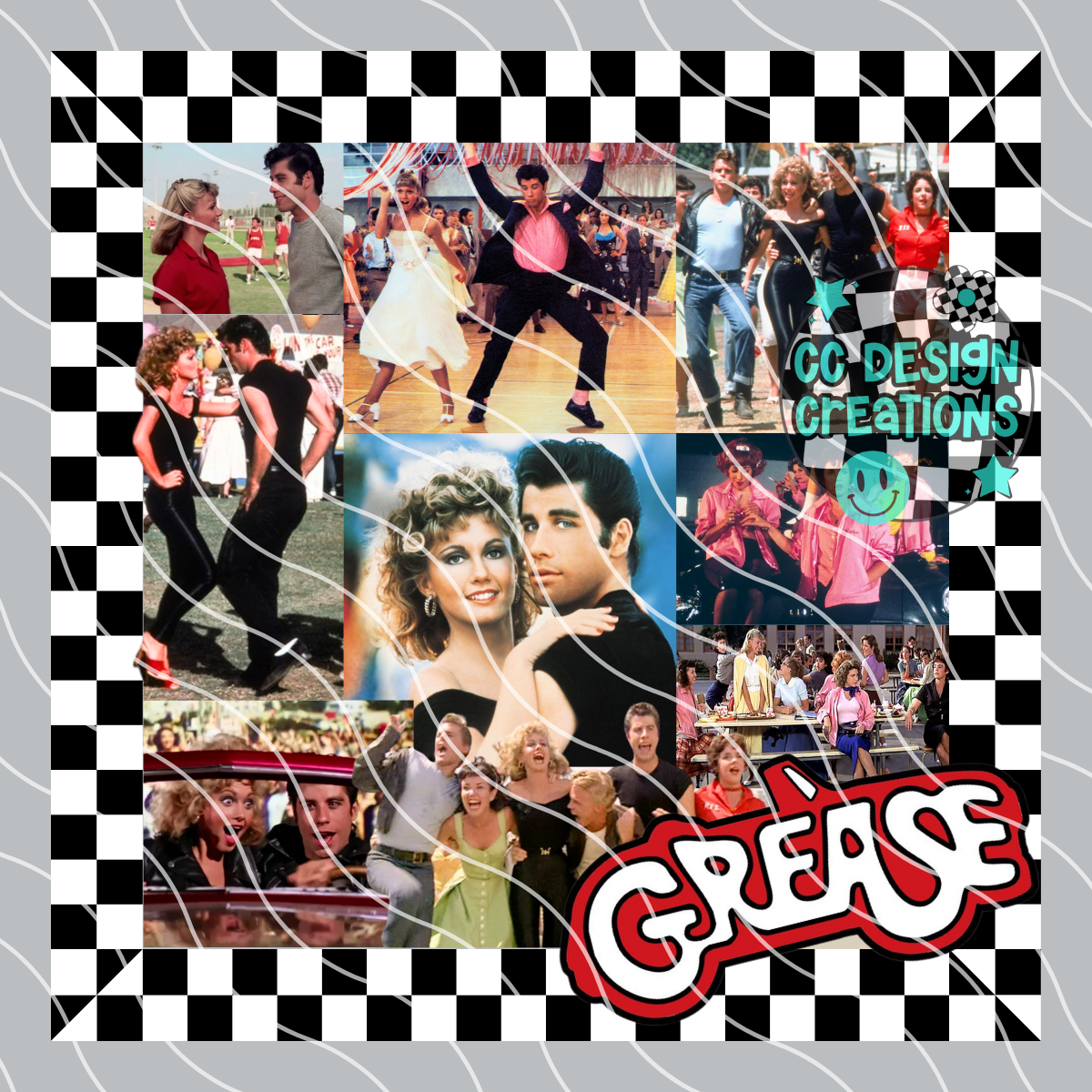 Greas e Summer Movie Collage PNG Digital Download