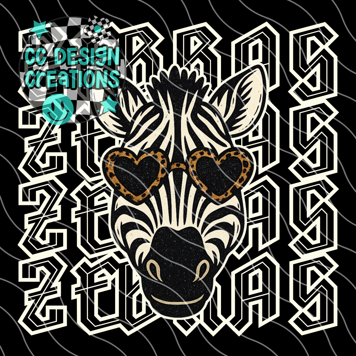 Zebras Preppy Grunge Mascot PNG Digital Download