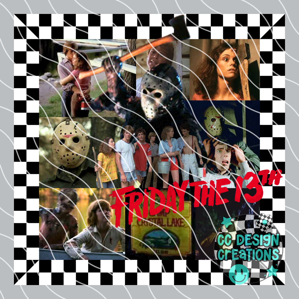 Friday The 1 3 TH Summer Movie Collage PNG Digital Download