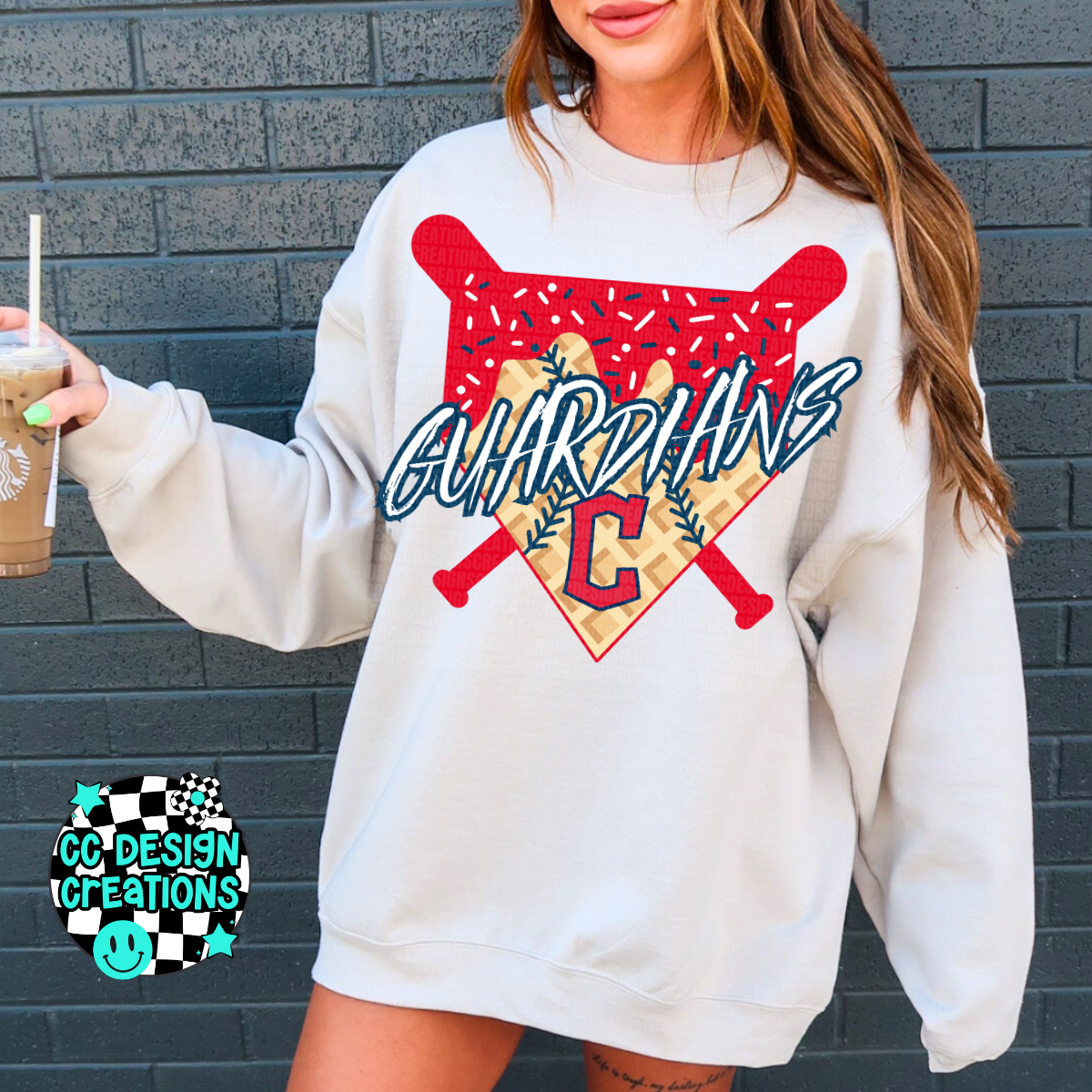 Guardians Baseball Drip PNG Digital Download