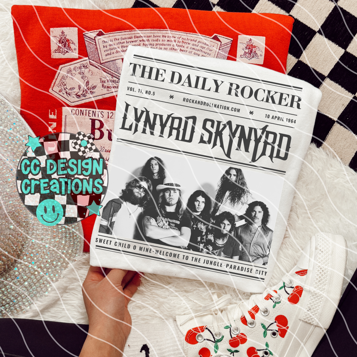 Rock N Roll Newspaper Lynryd Skynyrd PNG Digital Download