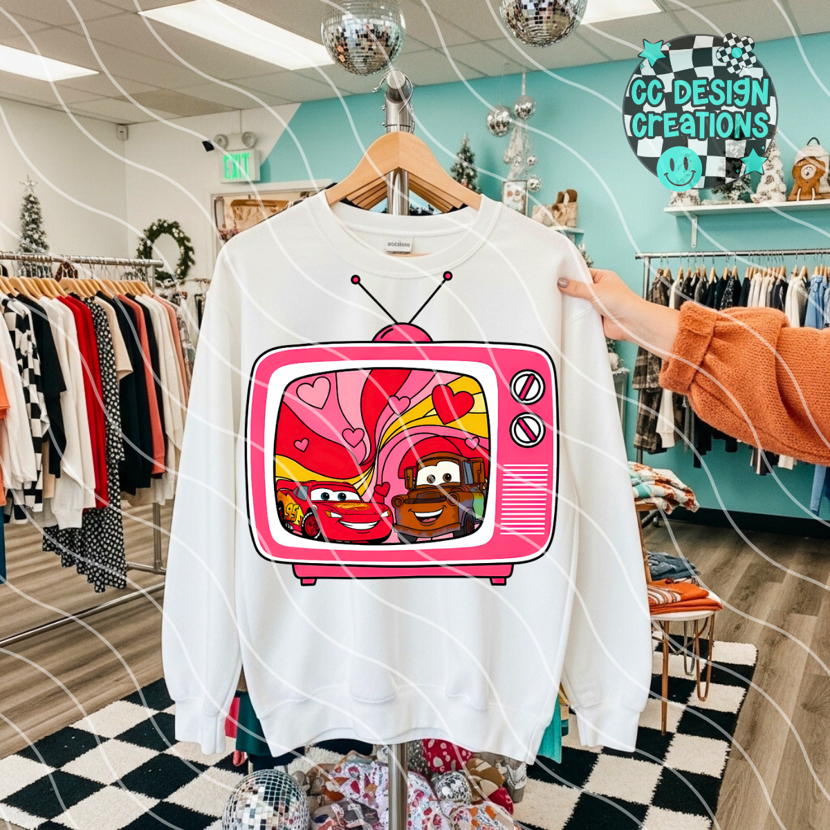 Retro TV Cars PNG Digital Download