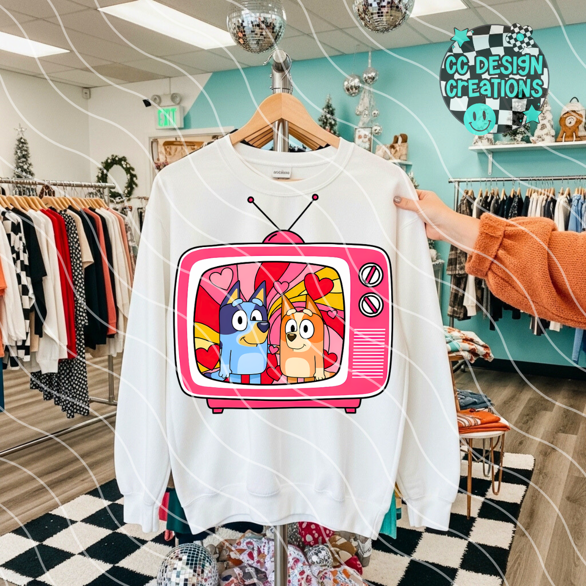 Retro TV Blue y PNG Digital Download