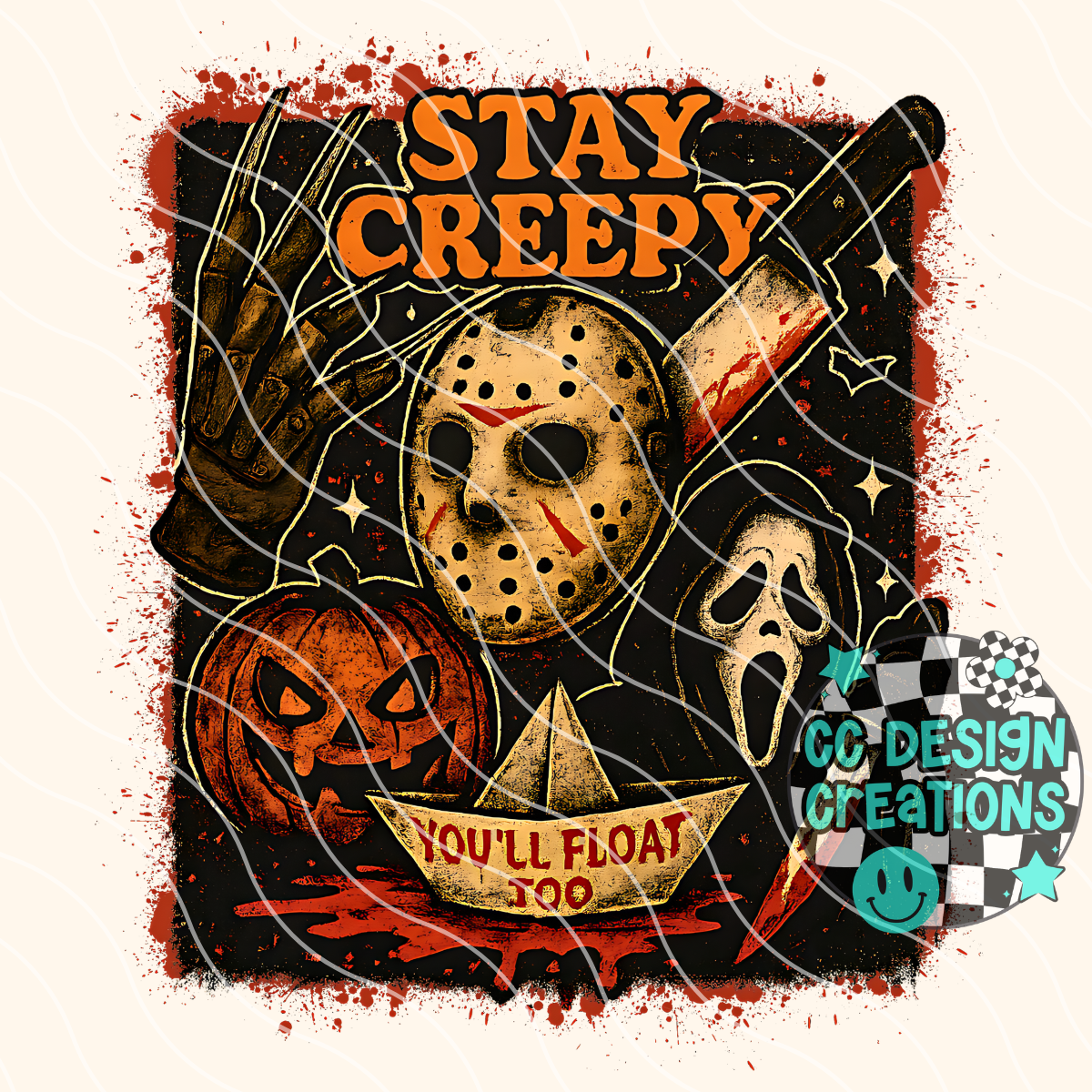 Stay Creepy Horror Collage PNG Digital Download