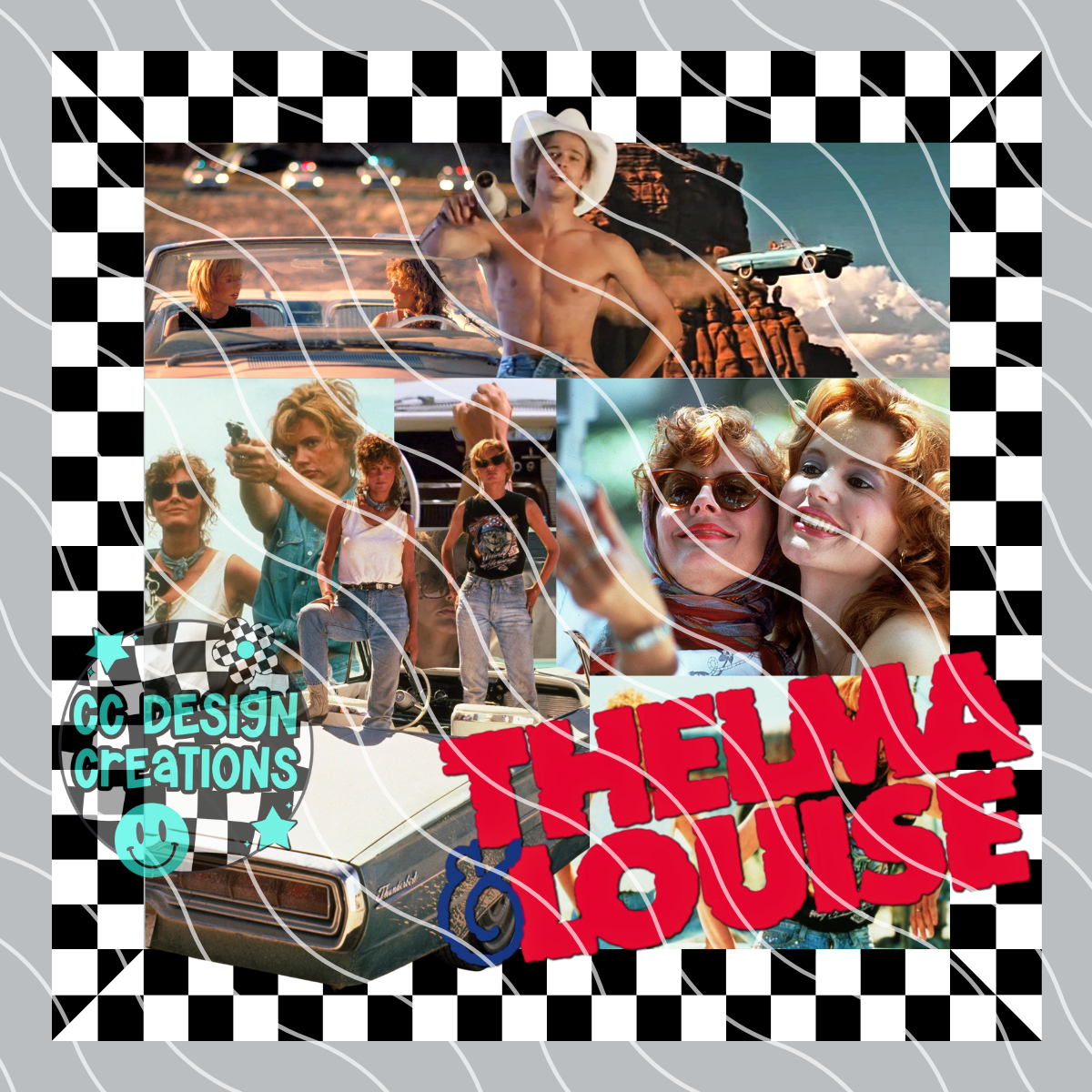 Thelma & Lou ise Summer Movie Collage PNG Digital Download