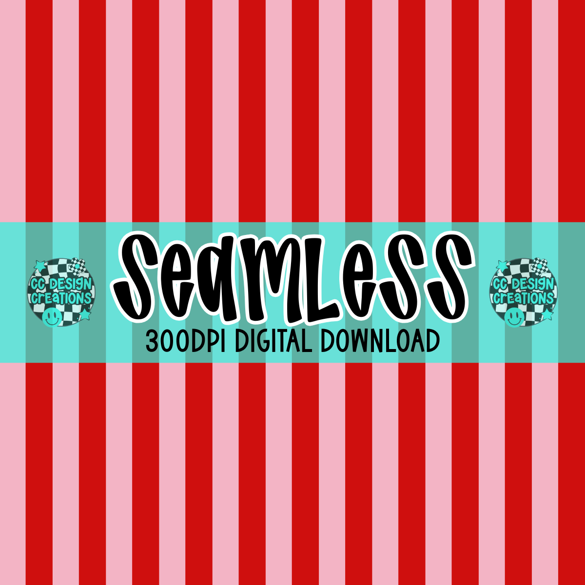 Pink and Red Stripe SEAMLESS PNG Digital Download