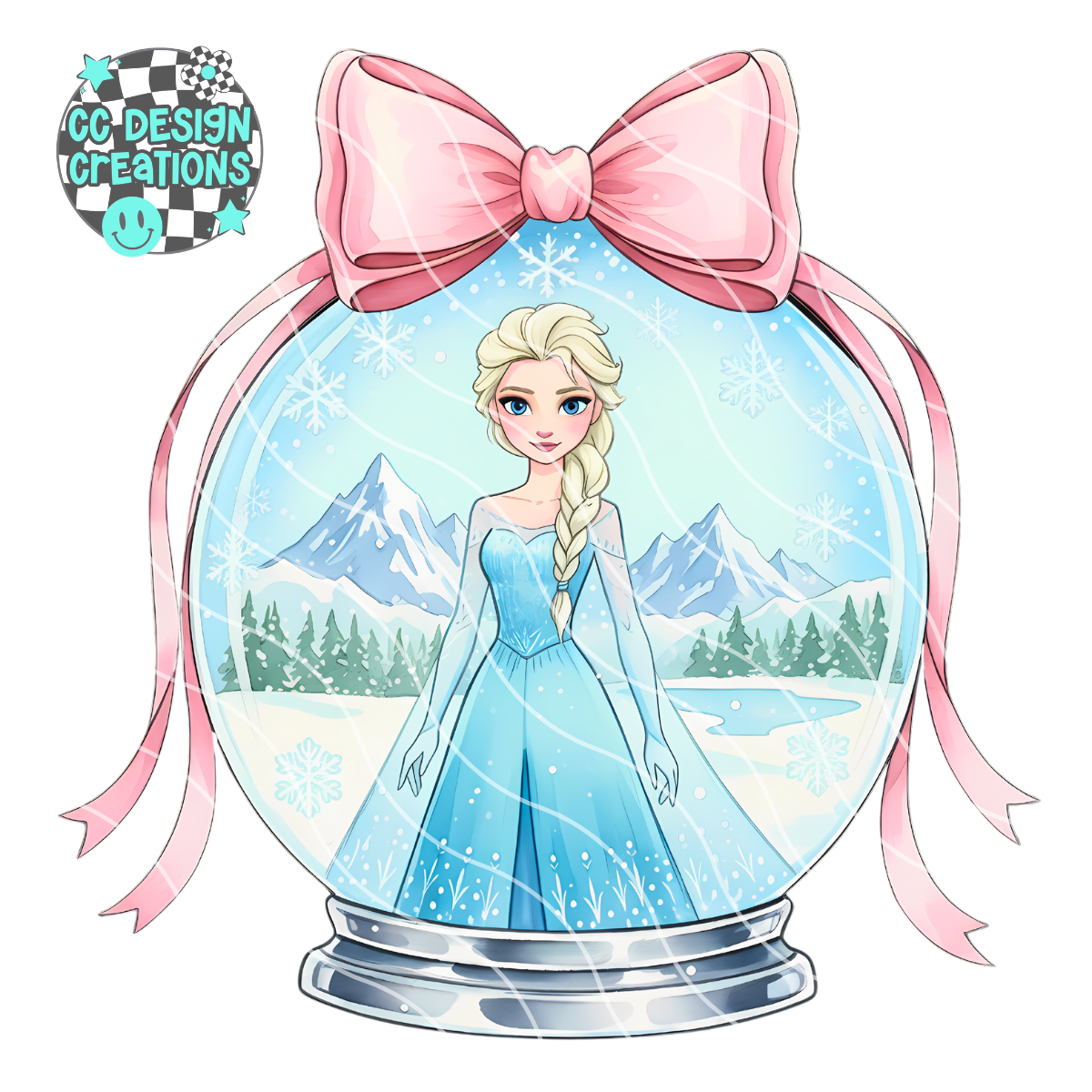 Winter Princess Snowglobe PNG Digital Download 3