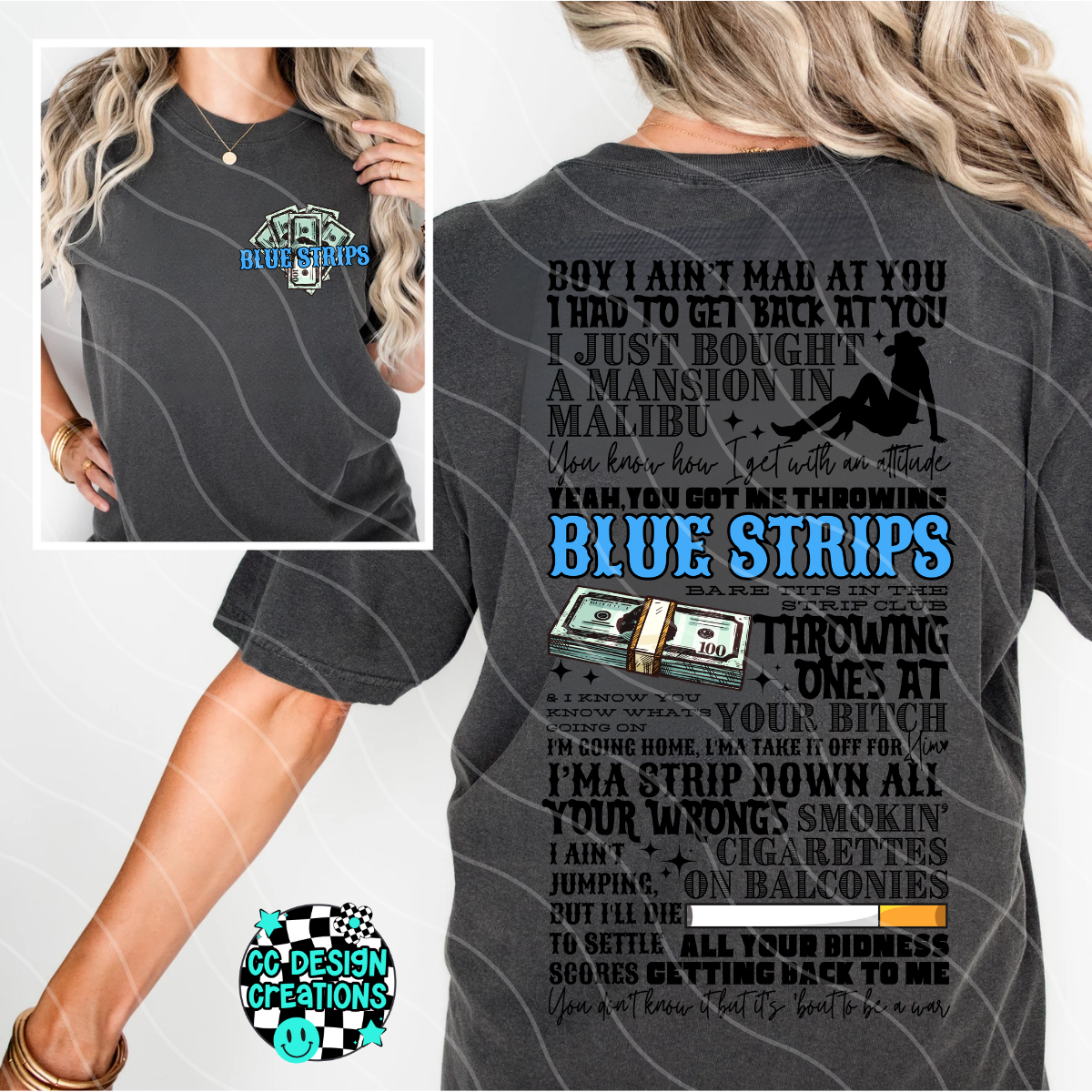 Jessie Murph Blue Strips PNG Digital Download