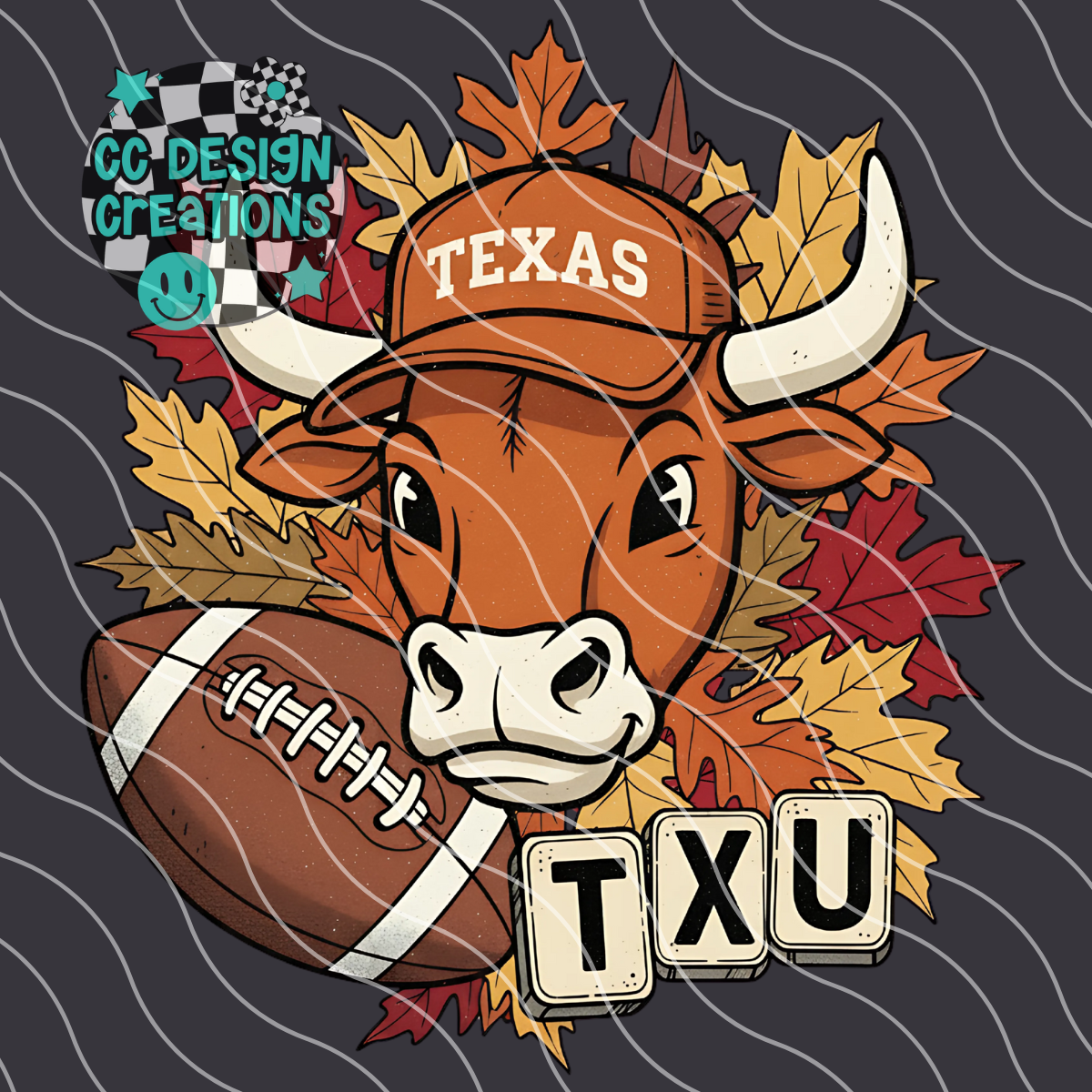 Texas Fall Football PNG Digital Download