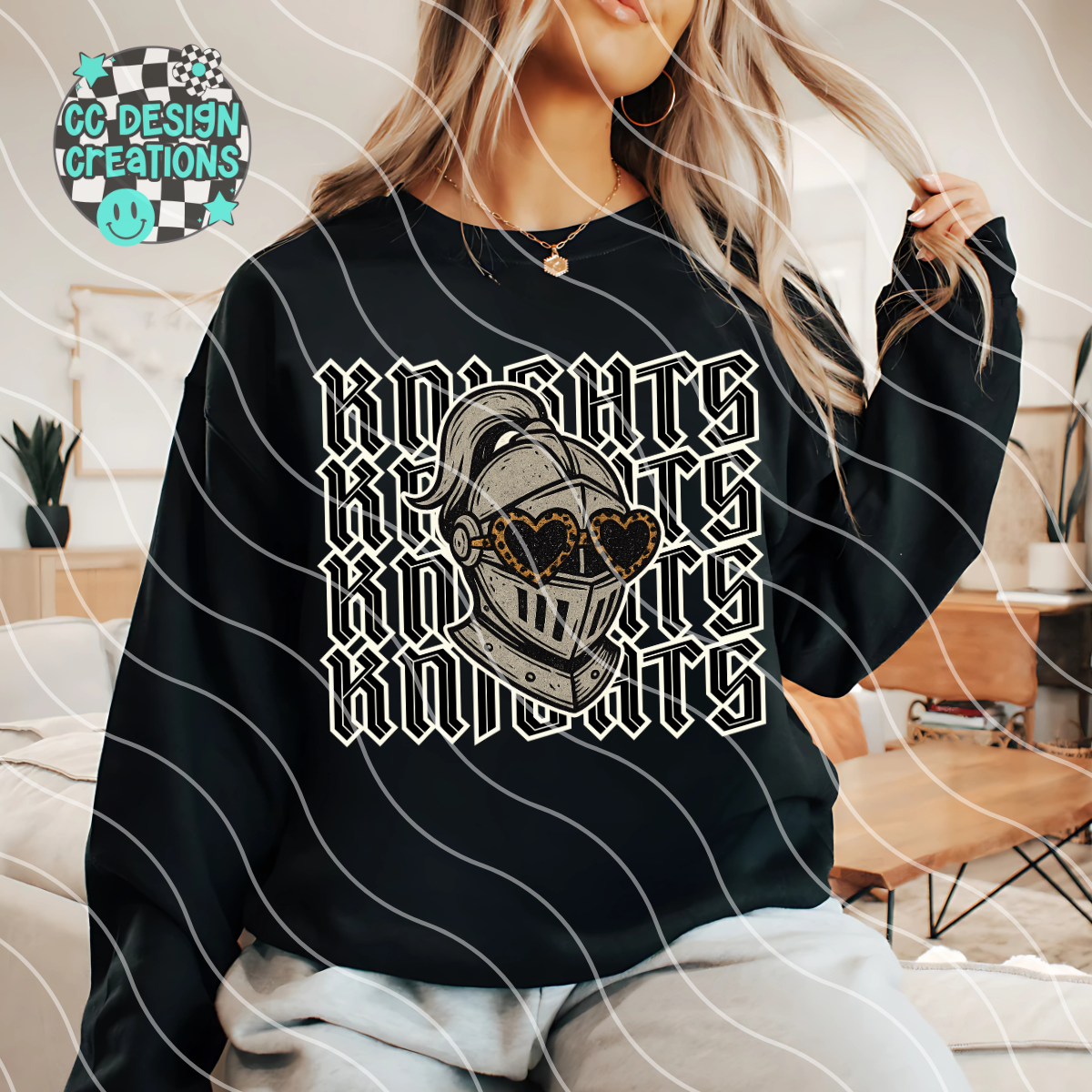 Knights Preppy Grunge Mascot PNG Digital Download