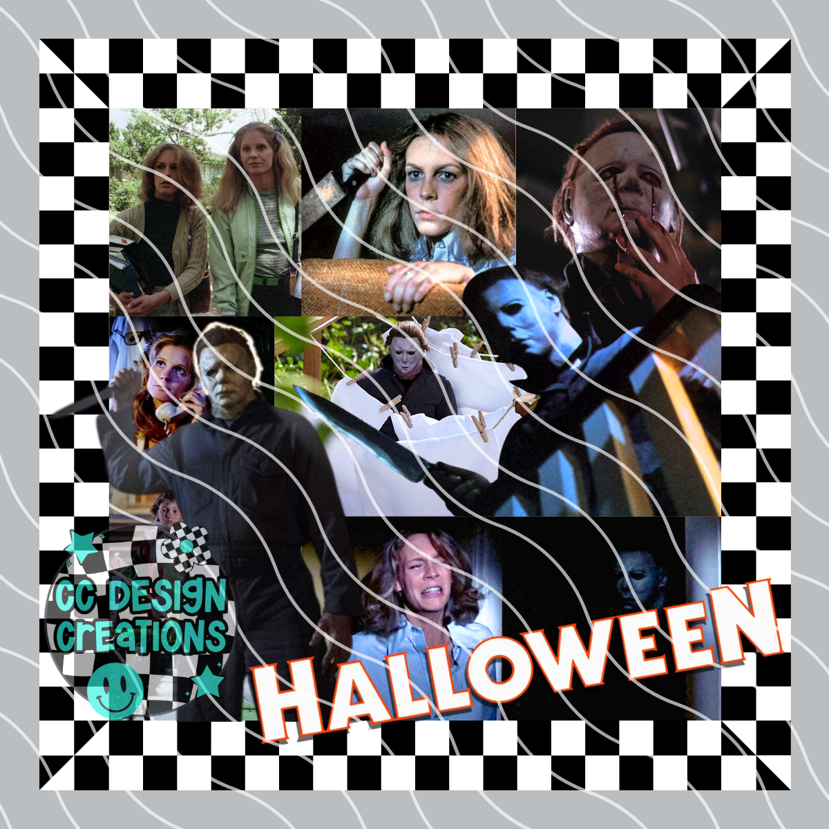 Halloween Summer Movie Collage PNG Digital Download