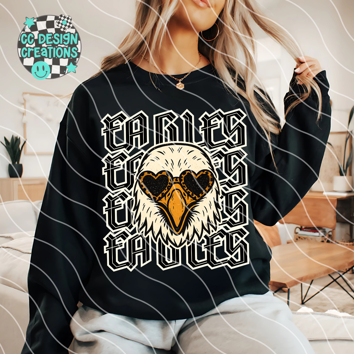 Eagles Preppy Grunge Mascot PNG Digital Download
