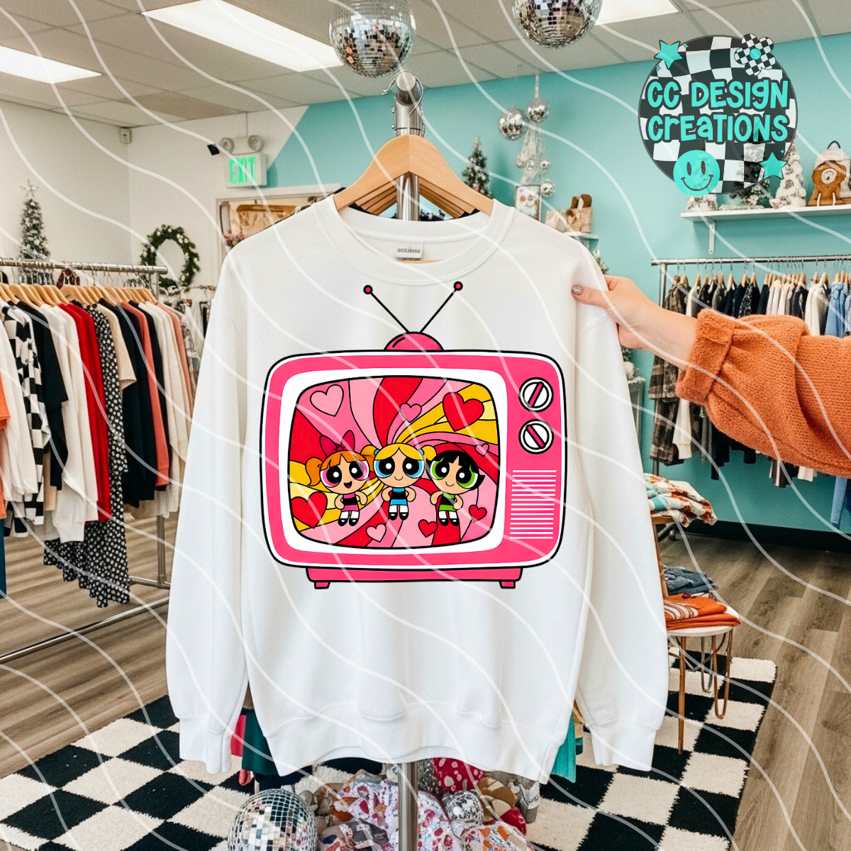 Retro TV Power puff PNG Digital Download