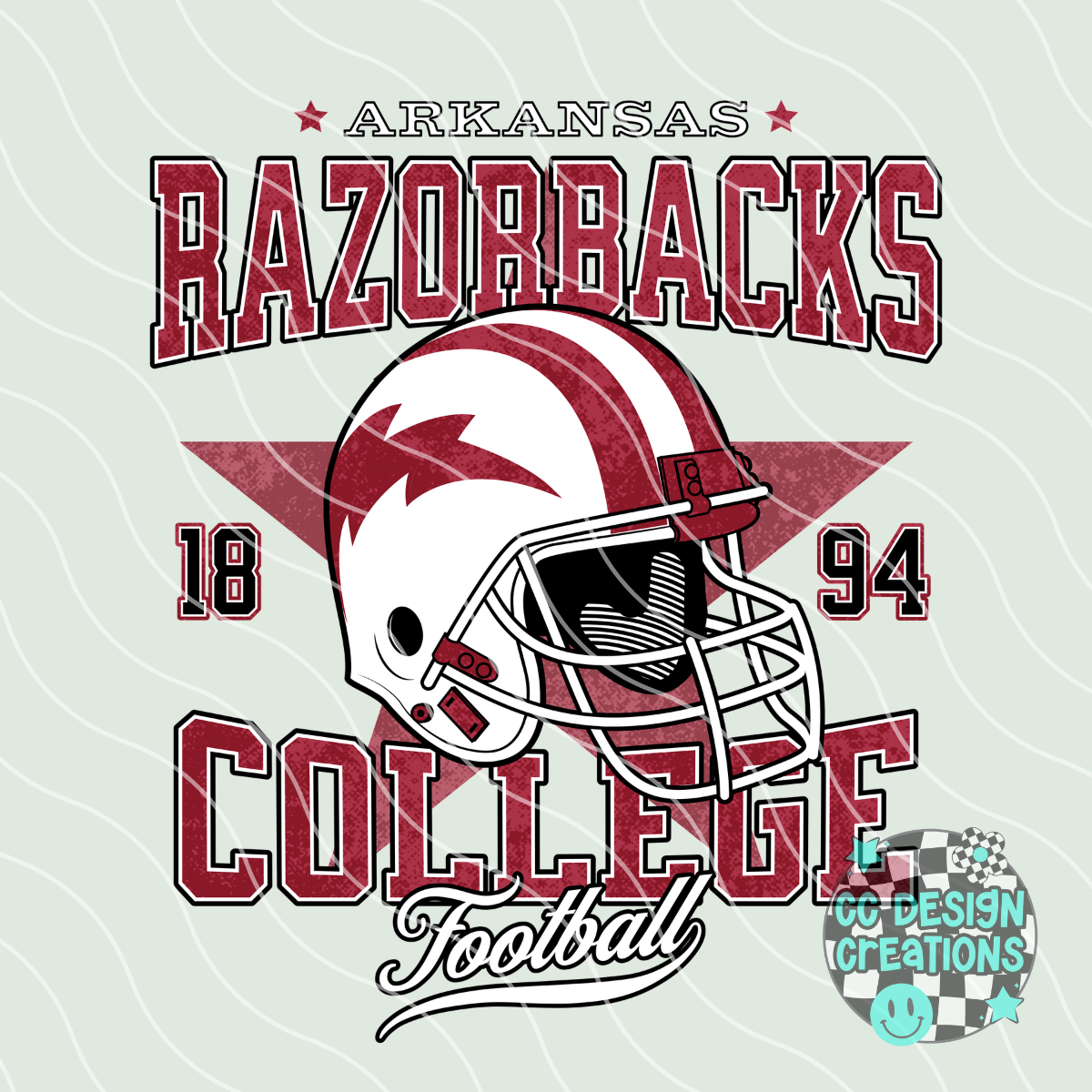 Retro All Star Razorbacks Football PNG Digital Download