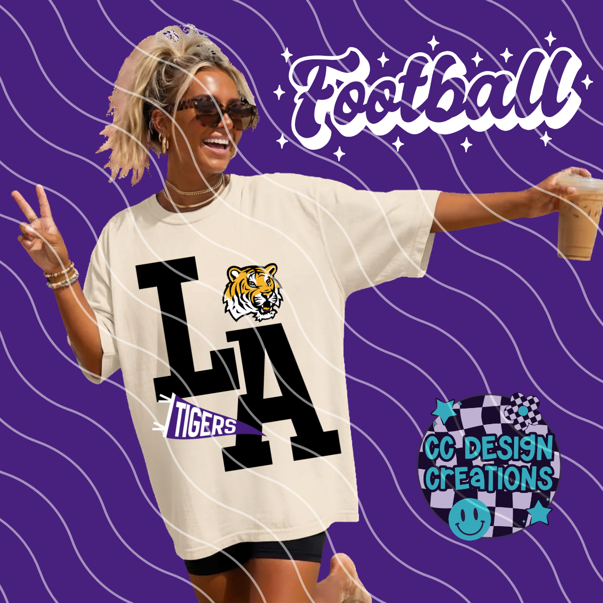 LOUISIANA FOOTBALL VARSITY PNG DIGITAL DOWNLOAD (WHITE + BLACK INCLUDED)
