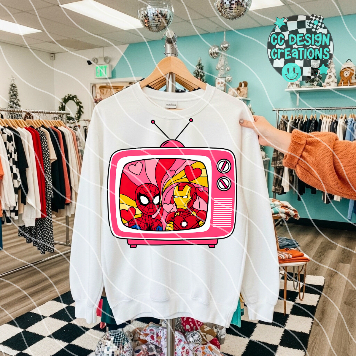 Retro TV Superhero PNG Digital Download