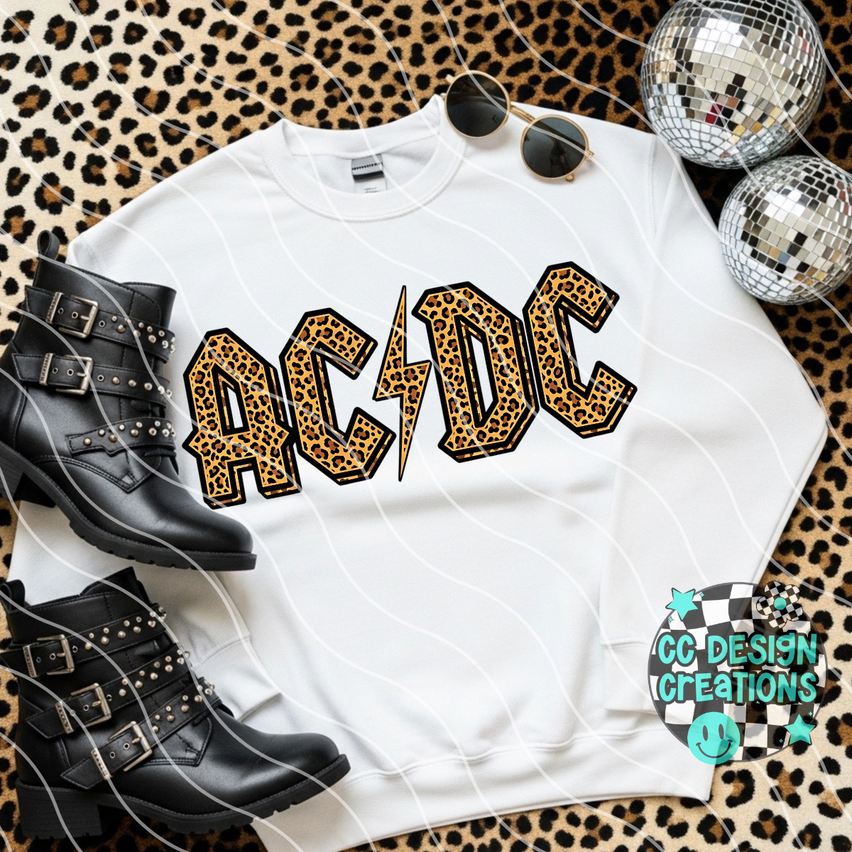 AC DC Leopard PNG Digital Download