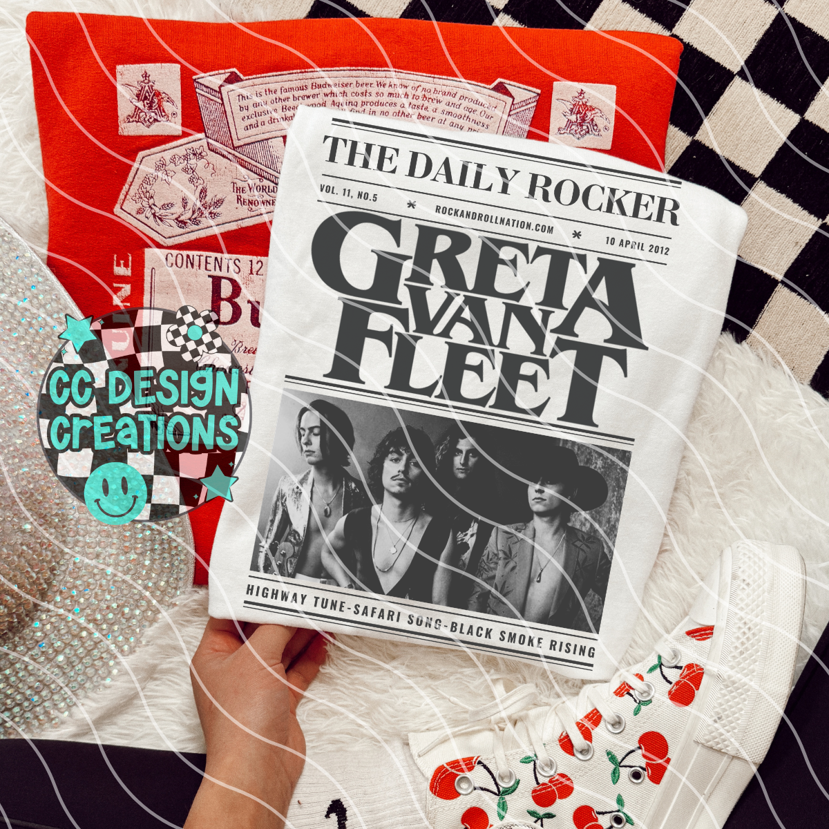 Rock N Roll Newspaper Gre ta Van Fle et PNG Digital Download
