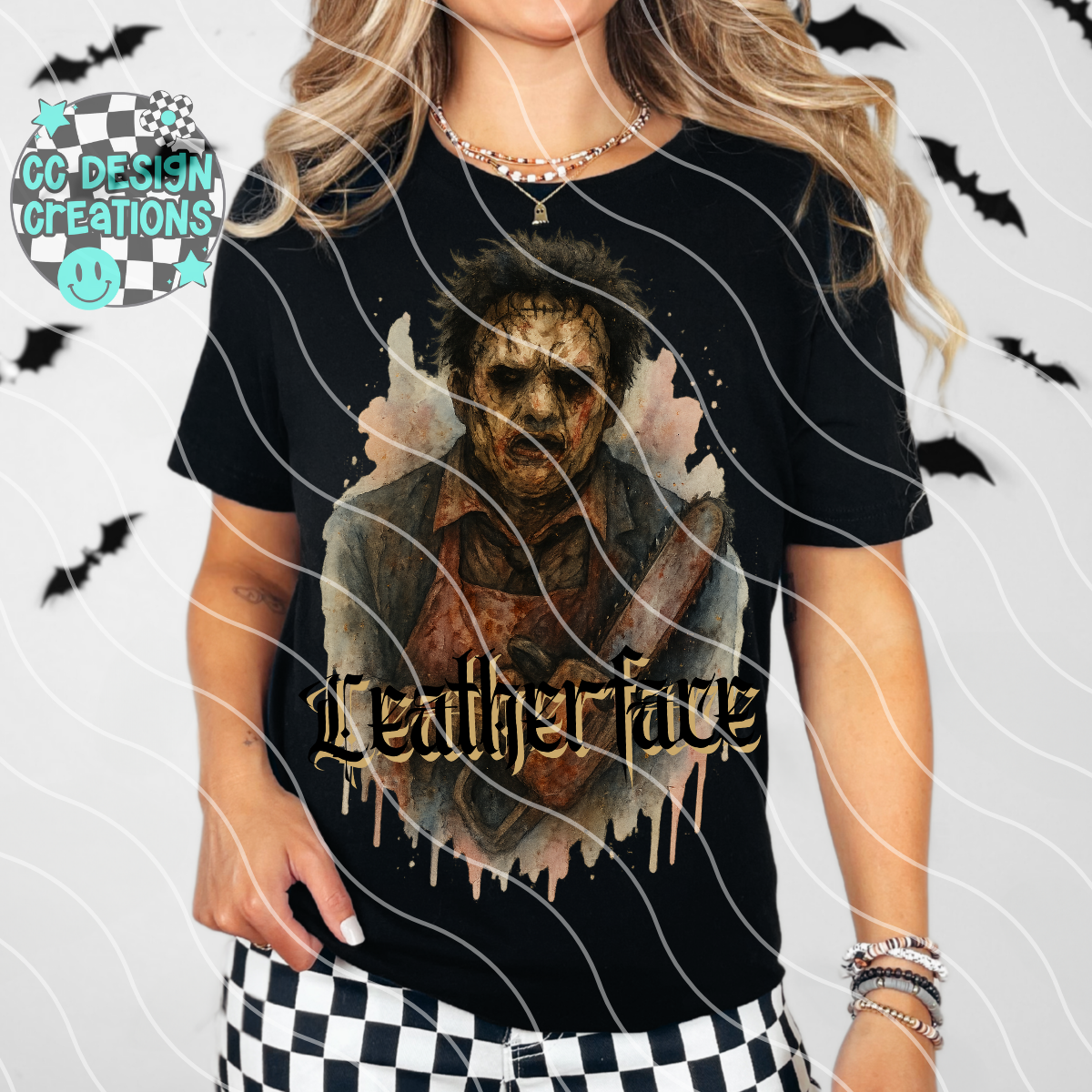 Leatherface Horror Watercolor PNG Digital Download