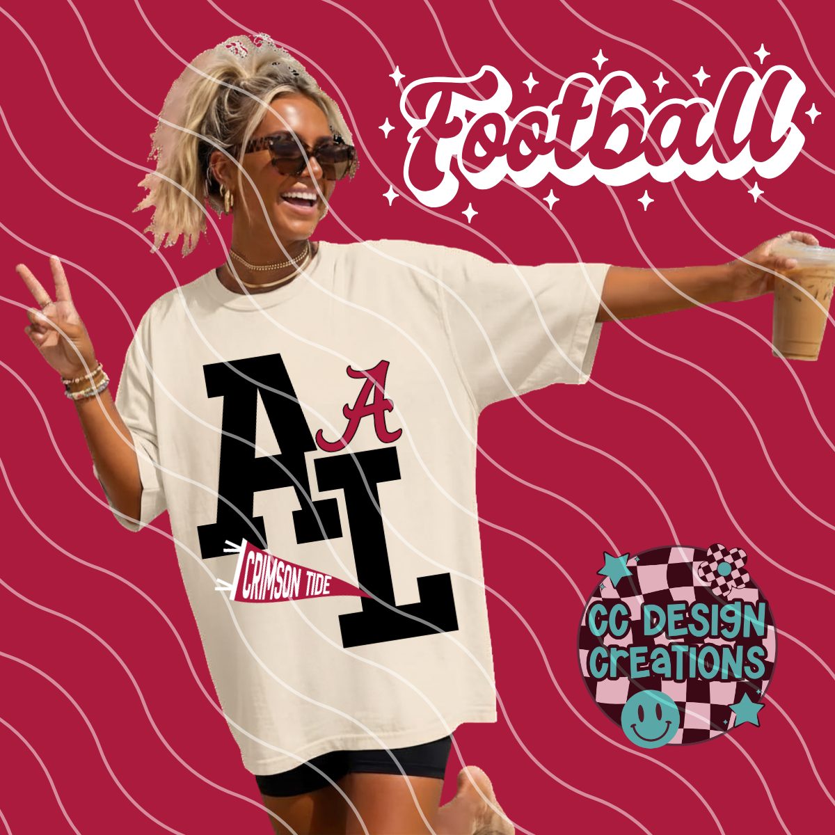 ALABAMA FOOTBALL VARSITY PNG DIGITAL DOWNLOAD (WHITE + BLACK INCLUDED)