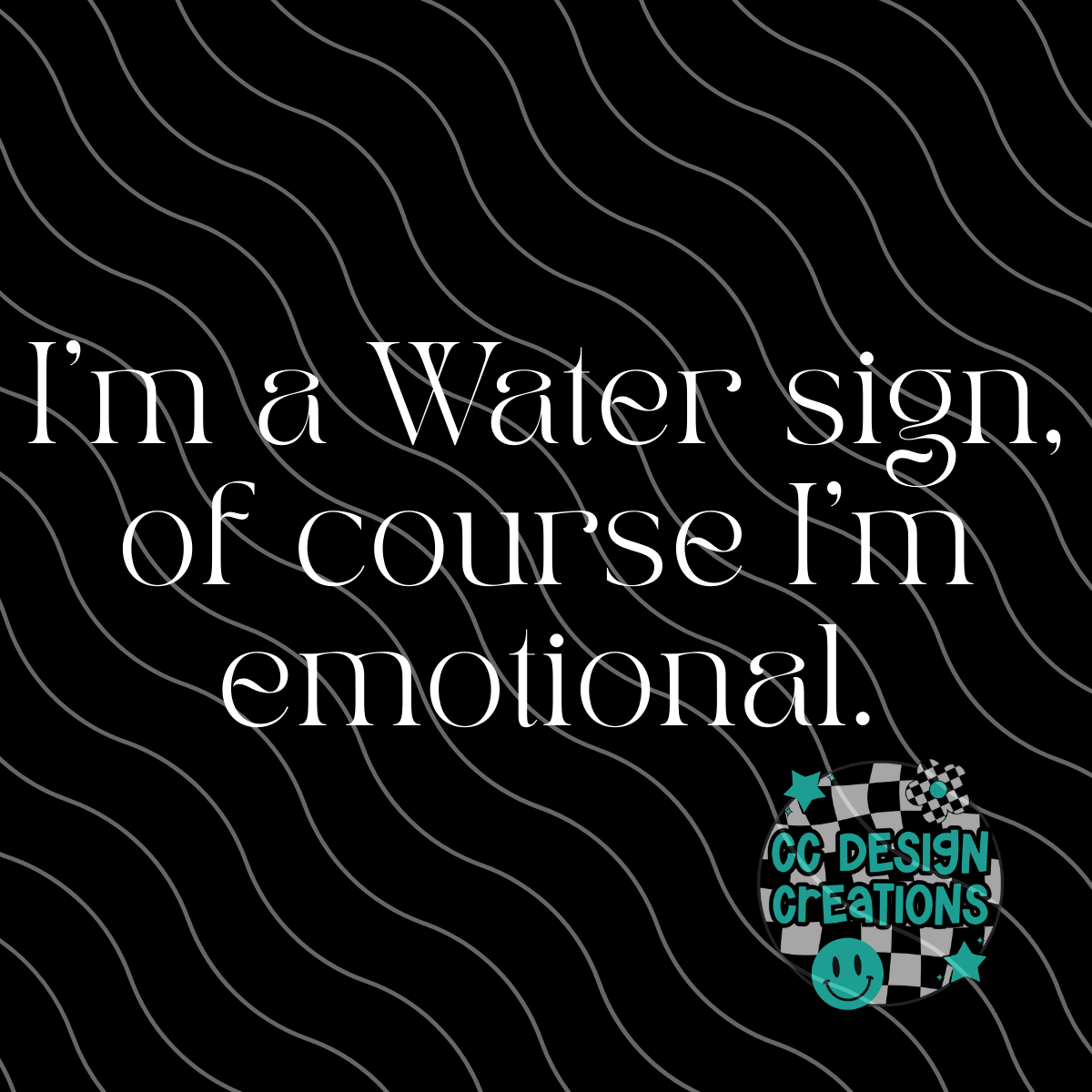 Water Sign PNG Digital Download (Black + White Included)